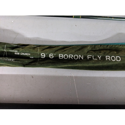 298 - Fly fishing related items to include a Boron 9'6