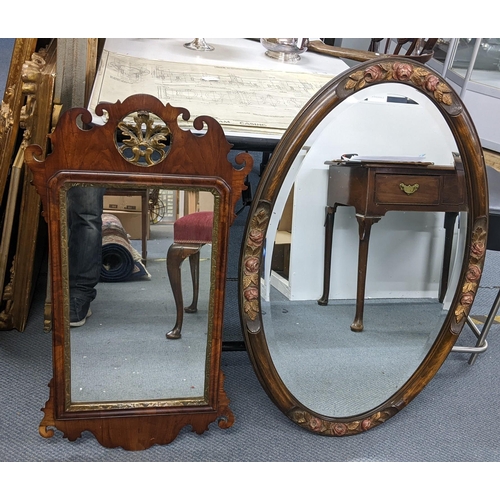 305 - A Georgian Chippendale style mirror together with a Barbola style mirror and one other
Location:RWB