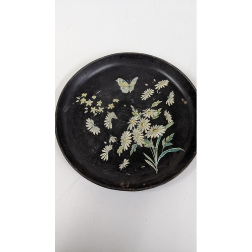 319 - Two Victorian papiermache trays to include one inlaid with mother of pearl A/F Location:ROS