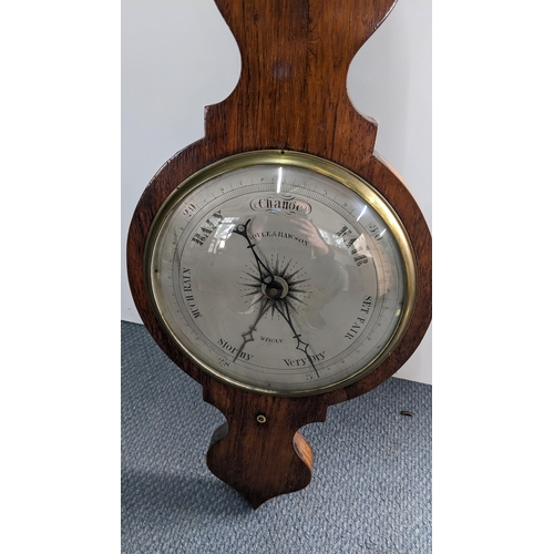 5 - A 19th century banjo barometer, the silvered dial signed Royle & Rawson, 102cm h
Location:LWF