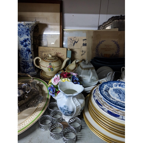 210 - Mixed china and ceramics to include Copeland Fairy Dell patter, Noritake part tea set, silver plat, ... 