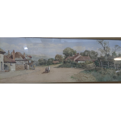 117 - Will Anderson - a pair of Victorian rural village street scenes with cottages and people, watercolou... 