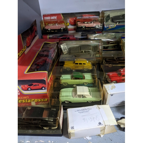 118 - A selection of mainly boxed diecast model cars to include Solido, Corgi Rolls Royce Cornish, and Jag... 