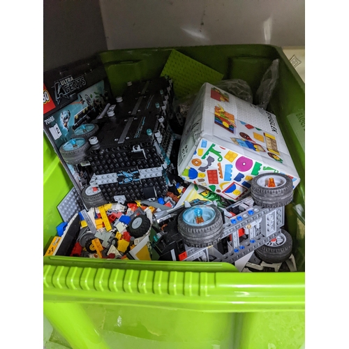 75 - Toys to include a box of mixed Lego, a Casdon toy oven and kitchen sink unit, Prefect typewriter, bo... 