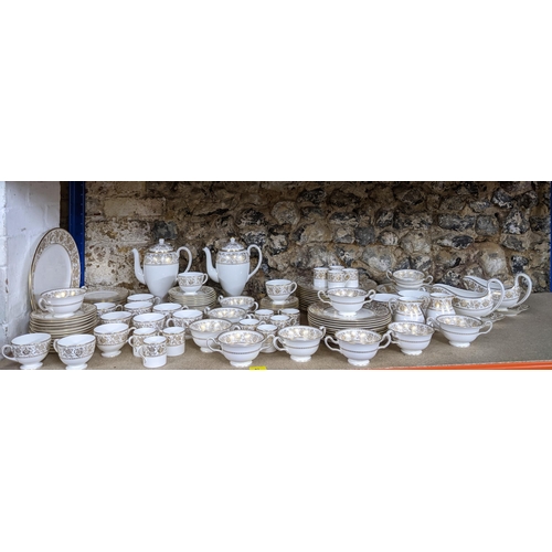 81 - A Wedgwood Gold Denmark part dinner, coffee and tea service, compromising approximately 122 pieces
L... 