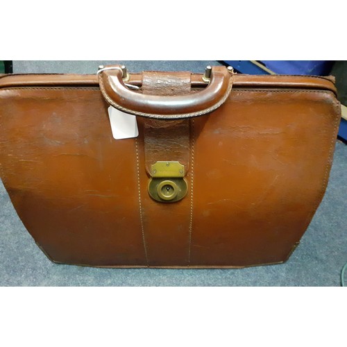 153 - A black Jacob leather briefcase together with two earlier brown leather briefcases Location:1.1