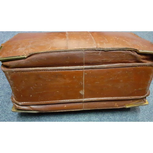 153 - A black Jacob leather briefcase together with two earlier brown leather briefcases Location:1.1