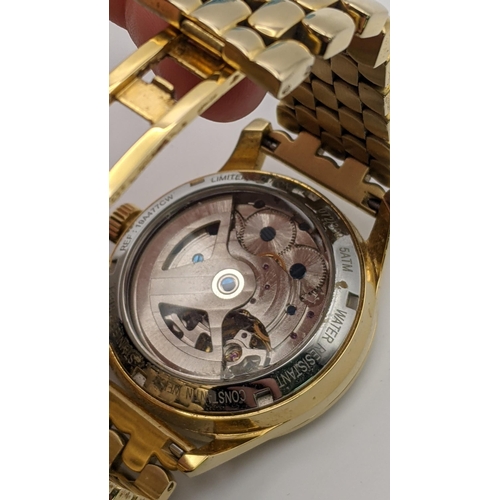 221 - A Constantin Weisz 40 jewels gold plated gents automatic dual balance wheel wrist watch 42mm case di... 