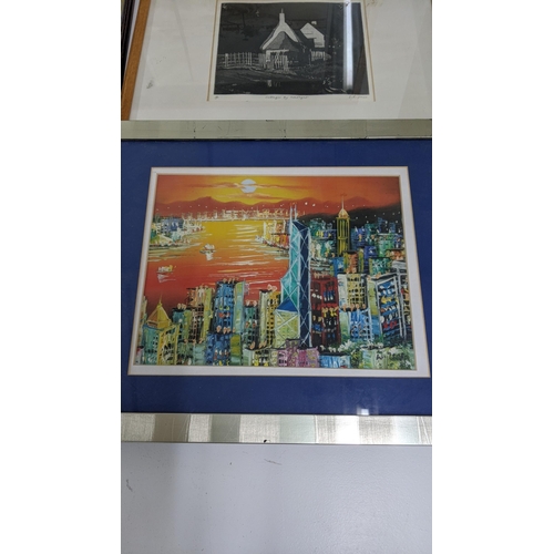 206 - This Lot Has been withdrawn

Mixed framed and glazed pictures to include a work by Andre Ellis and a... 