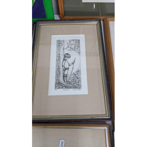 206 - This Lot Has been withdrawn

Mixed framed and glazed pictures to include a work by Andre Ellis and a... 