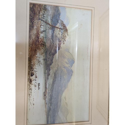 385 - A pair of gilt framed watercolours of mountain scenes by W Earp Location:BWR