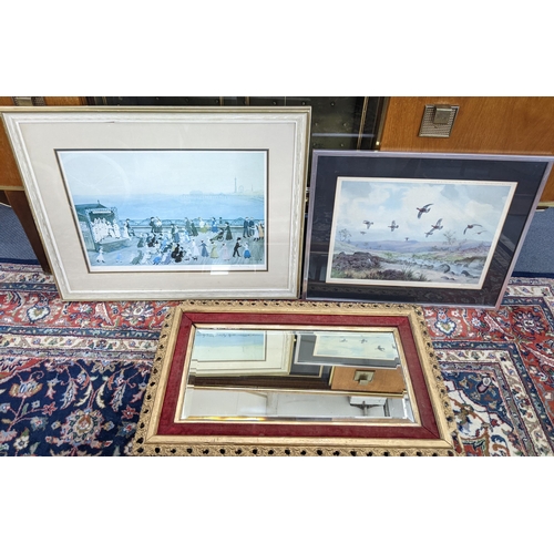 481 - A Helen Bradley signed print, 54cm x 36cm framed, together with a J.C Harrison signed print, 45.5cm ... 