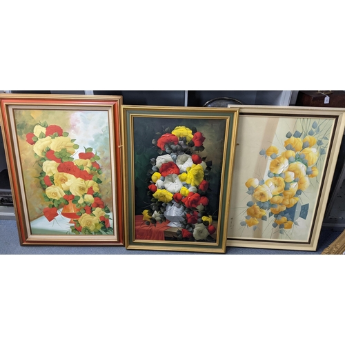 484 - C Lamont - Two oil on canvas paintings depicting still lifes, both signed to the corners, and one ot... 