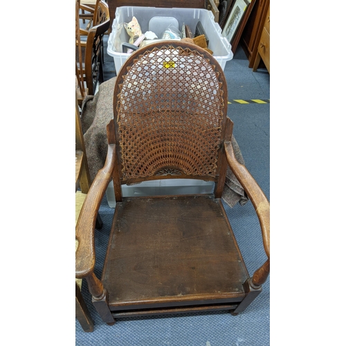 488 - Two early 20th century cane back armchairs, and one other Location:A3F