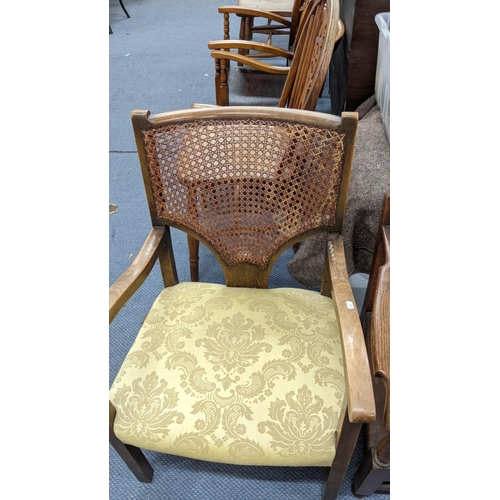 488 - Two early 20th century cane back armchairs, and one other Location:A3F