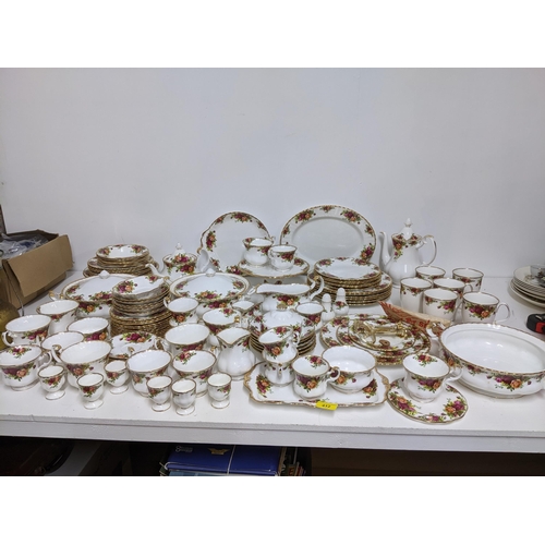 412 - An extensive Royal Albert Old Country Roses part tea, coffee, breakfast and dinner service comprisin... 