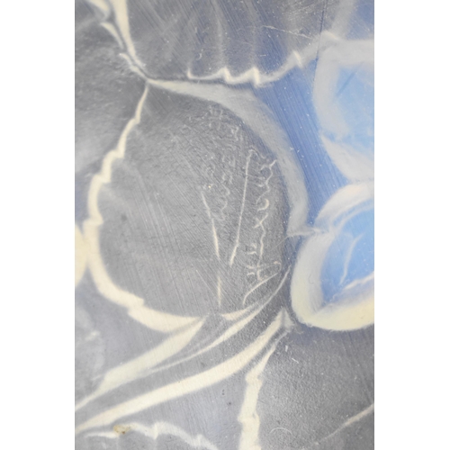 44 - A 1930s French Art Deco pressed glass bowl by Arvers, of shallow circular form relief moulded in the... 