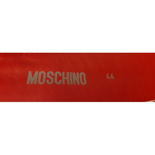 130 - Moschino-A pair of 'Cheap and Chic line' red and white checked ¾ trousers, UK size 14 with matching ... 