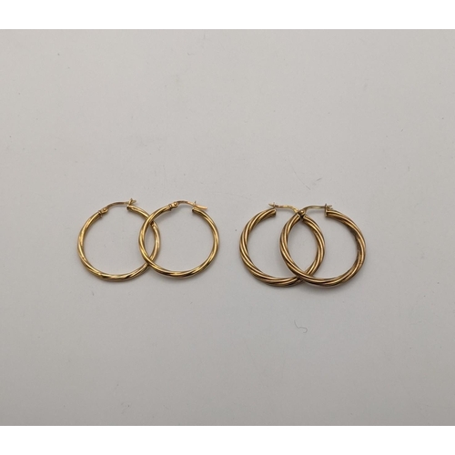 61 - Two pairs of 9ct gold twisted rope style earrings, 2.4g
Location: CAB6