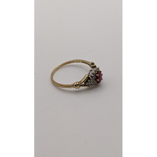 66 - A 9ct gold ruby and diamond ring, 2.9g
Location: RING