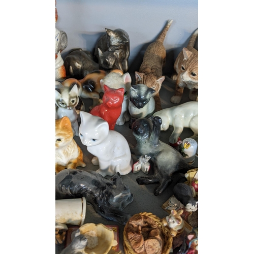 307 - A quantity of china cats and items to include cats of character 'Sitting Pretty', 'Tired Tom' and ot... 