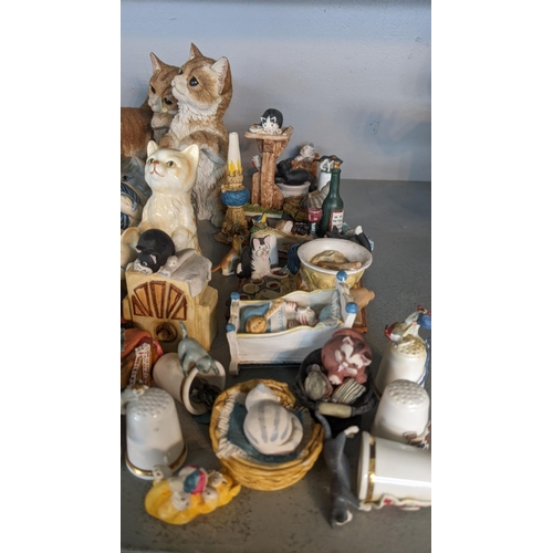 307 - A quantity of china cats and items to include cats of character 'Sitting Pretty', 'Tired Tom' and ot... 