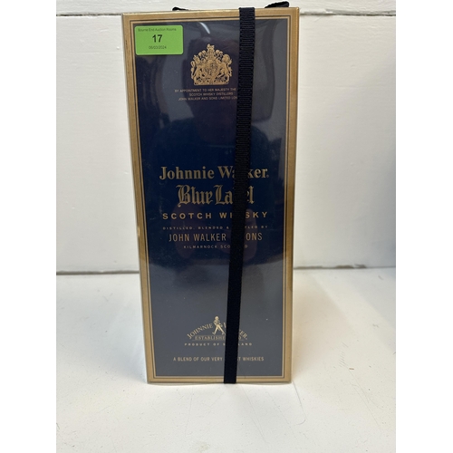 17 - 1 bottle cased Johnnie Walker blue label 700ml
Location: G1.1