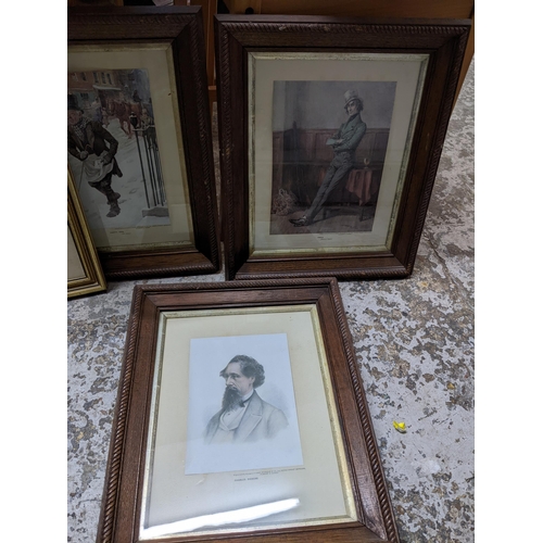 446 - A selection of framed and glazed pictures to include an unsigned watercolour drawing of Boulter's In... 