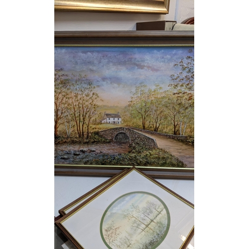 451 - Pictures to include Jack Ray, two watercolours and two oils and four other oil on canvas paintings, ... 