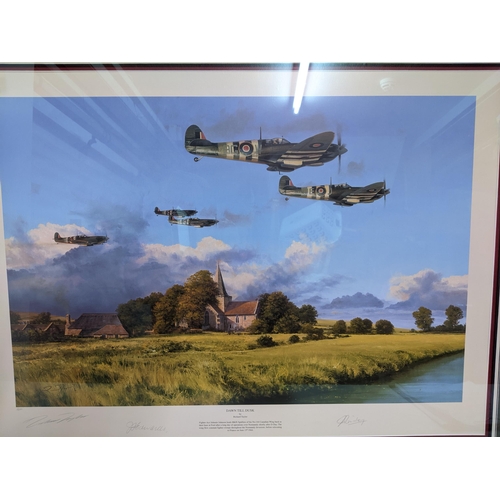 455 - Richard Taylor - Dawn Till Dusk - a limited edition print signed in pencil by the artist and two RAF... 