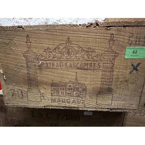 62 - 1 case of Chateau Lascombes Margaux 1970 vintage
Location: G4.3