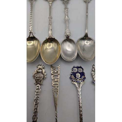 137 - A variety of silver and white metal collector's spoons, total weight 246.4g Location: A4F