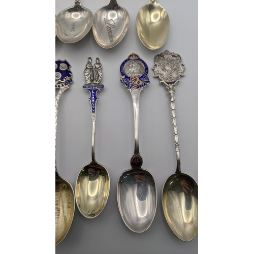 137 - A variety of silver and white metal collector's spoons, total weight 246.4g Location: A4F