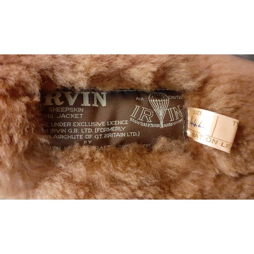 61 - An Irvin gents brown sheepskin and leather RAF Flying jacket, size 44