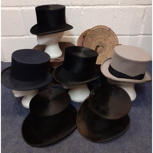 74 - A group of six 20th Century to hats to include Gilchrist, Walter Barnard, Christys, a Saar Union Aug... 