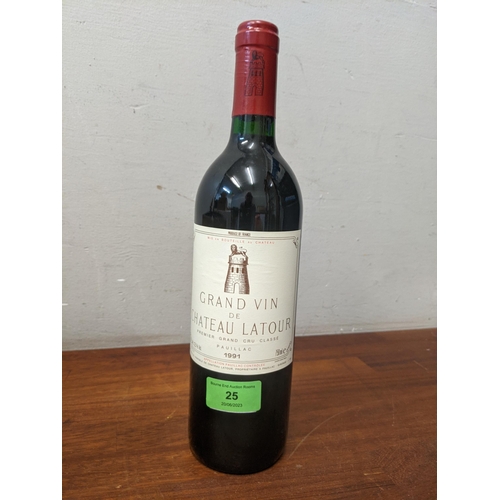 91 - A single bottle of Grand Vin de Chateau Latour, 1991, 750ml 
Location:C