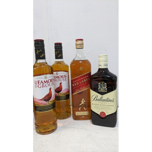 85 - Two bottles of Famous Grouse blended Whisky, 700ml, one bottle of Jonnie Walker Red Label, 1lt and o... 