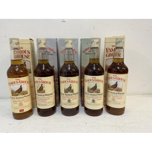 152 - Five boxed bottles of The Famous Grouse Finest Scotch Whisky, 4 x 75cl, 1 x 70cl Location: S1.2