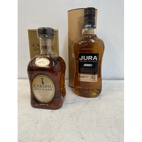 86 - A single boxed bottle of Jura Journey and one bottle of Cardhu Gold Reserve Location: B