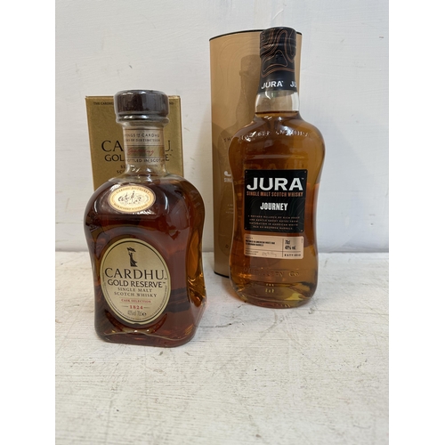 86 - A single boxed bottle of Jura Journey and one bottle of Cardhu Gold Reserve Location: B