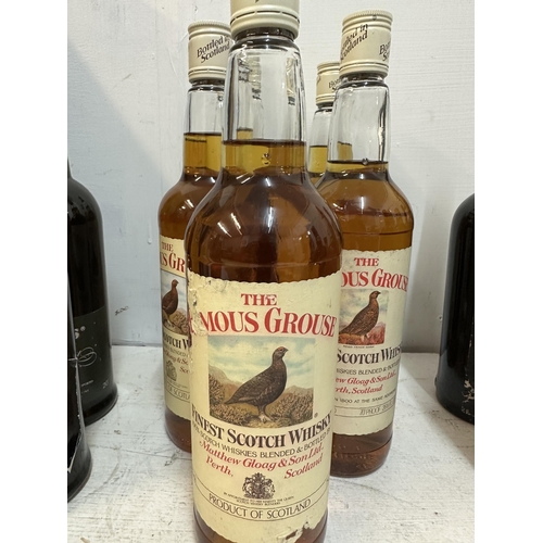 151 - Five bottles of The Famous Grouse finest Scotch Whisky, 3 x 75cl, 1 x 70cl, 1 x 75.7cl Location: S1.... 