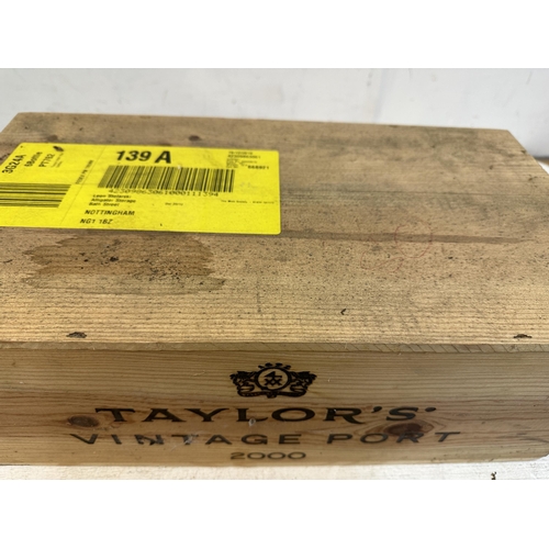 139 - Six bottles of Taylors vintage Port 2000 Location: G2.3