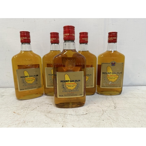 129 - Five bottles of Mount Gay Rum 5 x 365ml Location: G4.1