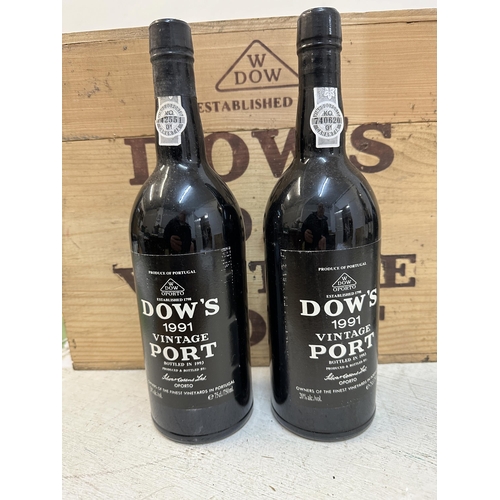 105 - Two bottles of Dows 1991 Vintage Port Location: G4.1