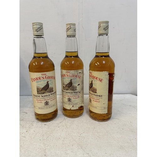 131 - Three bottles o f The Famous Grouse Finest Scotch Whisky, 3 x 75cl Location: G1.2