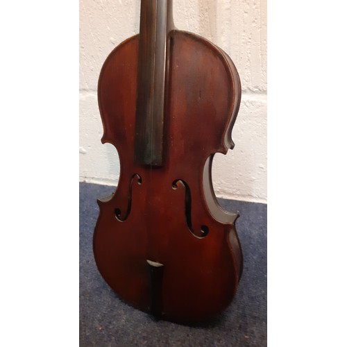 192 - A 19th Century Dulce et Fortis one string fiddle with long neck with bone peg A/F, total length 87cm... 