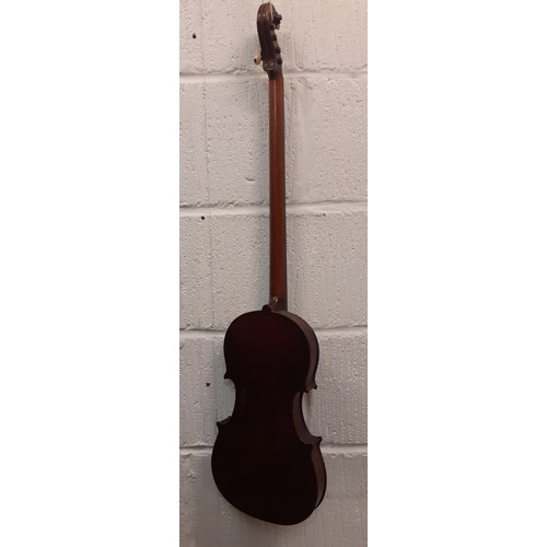 192 - A 19th Century Dulce et Fortis one string fiddle with long neck with bone peg A/F, total length 87cm... 