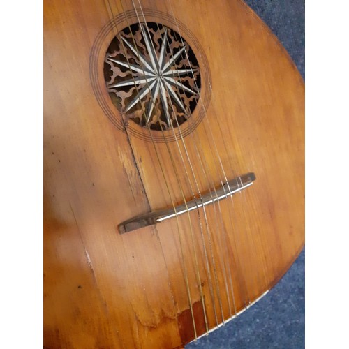 191 - An late 18th Century John Preston, London 10-string cittern A/F, stamped 'Preston Maker London' to t... 