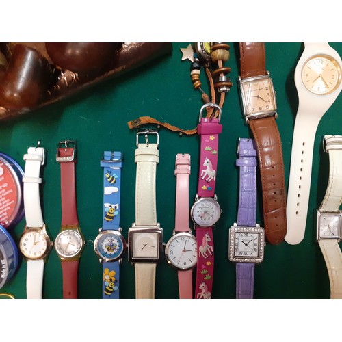 160 - A large quantity of modern watches and costume jewellery to include necklaces, earrings and bracelet... 