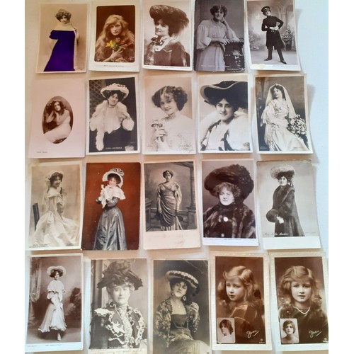 99 - Collectable theatrical postcards circa 1900's -1930 to include Edwardian actresses such as Zena and ... 